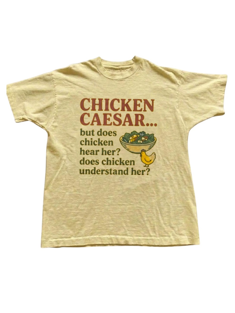 Gildan Chicken Caesar Graphic Tee - Yellow